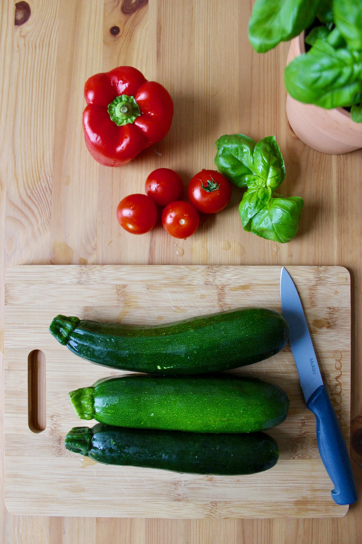 Gemüse für Zucchini Boote